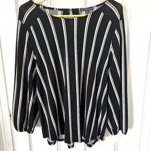 Striped long sleeve blouse